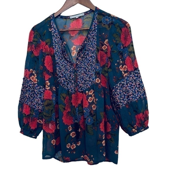 Anthropologie Daniel Rainn Floral Boho Top - Picture 2 of 5